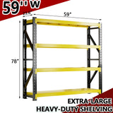CBCNWR 3000LBS Heavy-Duty Garage Shelving, 59" W Metal Shelves, 4-Tier Adjustable Garage Shelving Units, Storage Racks for Warehouse, Workshop CBCNWR