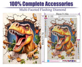 BOHADIY Dinosaur Diamond Art Painting Kits for Adults, Full Drill Diamond Dots Paintings for Beginners, Round 5D Paint with Diamonds Pictures Gem Art Painting Kits DIY Crafts Kits 12x16inch BOHADIY