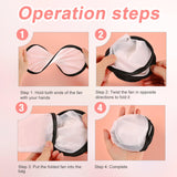 6 pcs Foldable Frisbee Fan with Storage Bag, White Sublimation Fan Blank Polyester Black Edge Round Folding Flying Disc Handheld Hand Fan Set for Wedding Party Gift Outdoor Beach Event Christmas NQEUEPN