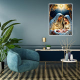 MOMDEDP Jesus Diamond Art Kits for Adults, 5D Diamond Painting Kits for Beginners,Round Full Drill Nativity Scene Gem Art for Adults,DIY Religious Diamond Dots Paintings for Home Decor12x16in MOMDEDP