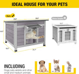 Aivituvin Feral Cat House Waterproof Outdoor Indoor Rabbit Hutch for Bunnies,Cats,Dogs and Other Small Animals,Asphalt Roof Aivituvin