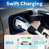 VIPTOO for Tesla to J1772 Adapter with Screen Display [Only to J1772], 60Amp 250V Converter with Press-Lock, Compatible with Tesla Charger&High-Power Connectors, Destination/Mobile Chargers VIPTOO