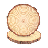 Joyavo Natural Wood Slices 4 Pcs 6-7 Inches Craft Wood Kit Wooden Circles Unfinished Log Wooden Rounds with Barks for Arts Crafts Wedding Christmas DIY Projects Coasters Joyavo