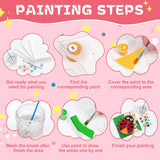 Framed 4 Pack Paint by Numbers Kit for Kids, Cartoon Paint by Number for Kids Ages 4-8 Easy Cute Animal Kids Paint by Number Kits Age 8-12, DIY Acrylic Oil Painting by Numbers for Kids 8x8 Inch Fountor