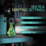 Chitu Systems Conjure Silk PLA 3D Printer Filament, 1.75mm Dual Color Filament, Silk Blue Green 3D Printing Filament 1KG/2.2lb (A-Silk PLA-Blue+Green 1kg) chitu systems