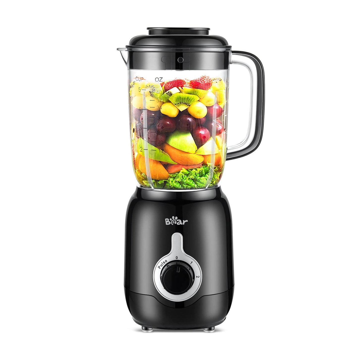 Bear Blender, 2024 New 700W Smoothie Countertop Blender with 40oz Blender Cup for Shakes and Smoothies, 3-Speed for Crushing Ice, Puree and Frozen Fruit with Autonomous Clean