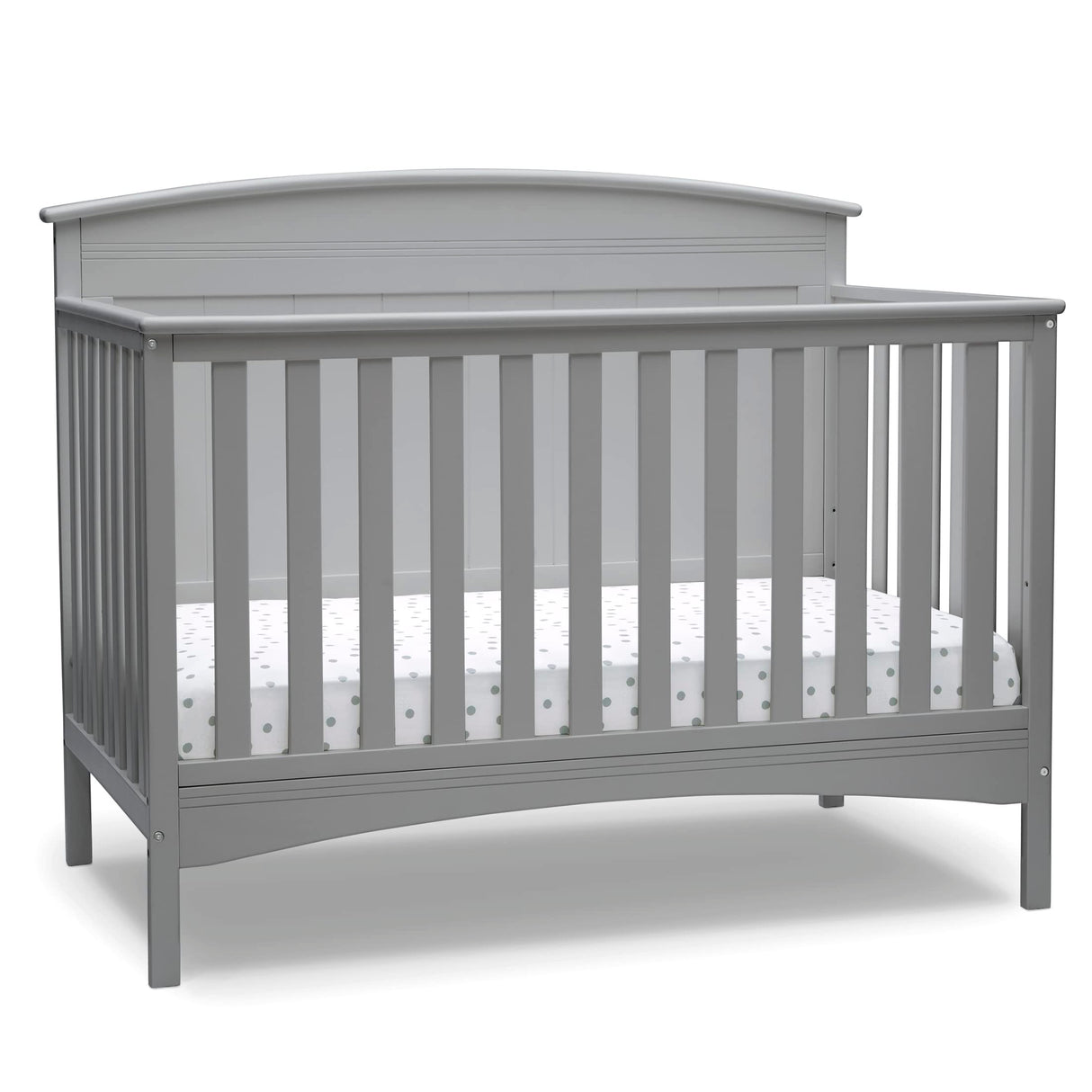 Delta Children Archer Solid Panel 4-in-1 Convertible Baby Crib - Greenguard Gold Certified, Grey Delta Children