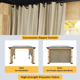 Gardenbee Cedar Wood Gazebo 10 x 12 ft. - Patio Wood Gazebo with Cedar Frame and Metal Steel Roof Panels, Hardtop Gazebo for Patio Lawn Deck and Parties Gardenbee