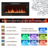 jiteentarou Farmhouse Fireplace TV Stand for 70/75/80 Inch TV, 32”Tall Entertainment Center w/ 36”Electric Fireplace & LED Light, 70”Media Console w/Barn Door Cabinet for Living Room, White jiteentarou