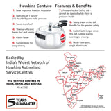 Hawkins 5 Litre Contura Pressure Cooker, Handi Inner Lid Cooker, Silver (HC50), Aluminium HAWKINS