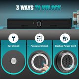 Eltean Under Bed Gun Safe for Rifles and Pistols, Gun Storage Safe Drawer,Rifle Safe with Upgraded Digital Panel, Shotgun Cabinet with LED Lights, Quick Access Eltean