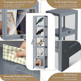 Athena Collection Curio Display Cabinet, 5-Tier Acrylic Display Shelf 68” Tall Display Case for Trophy Figures Curio Collectibles Display Shelves for Living Room Bedroom, Grey Athena Collection