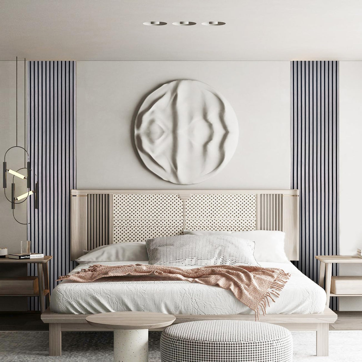 YLL YLL Wood Wall Panels Acoustic Wall Panels for Interior Wall Decoration Two 94.68" x 12.79" Wood Slat Paneling 3D soundproof wall panels Grey Oak YLL YLL