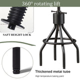 LOKKHAN Set of 2 Rustic Industrial Bar Stool-24-30 Tall Adjustable Metal Swivel Wooden Top Barstools-Counter Height Bar Height-Vintage Farmhouse Kitchen Breakfast Cafe Stool-with Backrest LOKKHAN