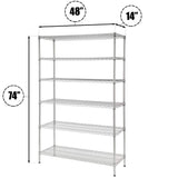 Regal Altair 14" Deep x 48" Wide x 74" High 6 Tier Chrome Wire Shelving Kit | NSF Commercial Storage Rack Unit Regal Altair