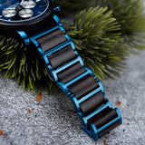 2win Engraved Wood Watch for Men Multifunctional Chronograph Custom Personalized Anniversary Watches Gifts for Him Husband Groomsmen Dad Boyfriend (A-for Son from Mom) 2win