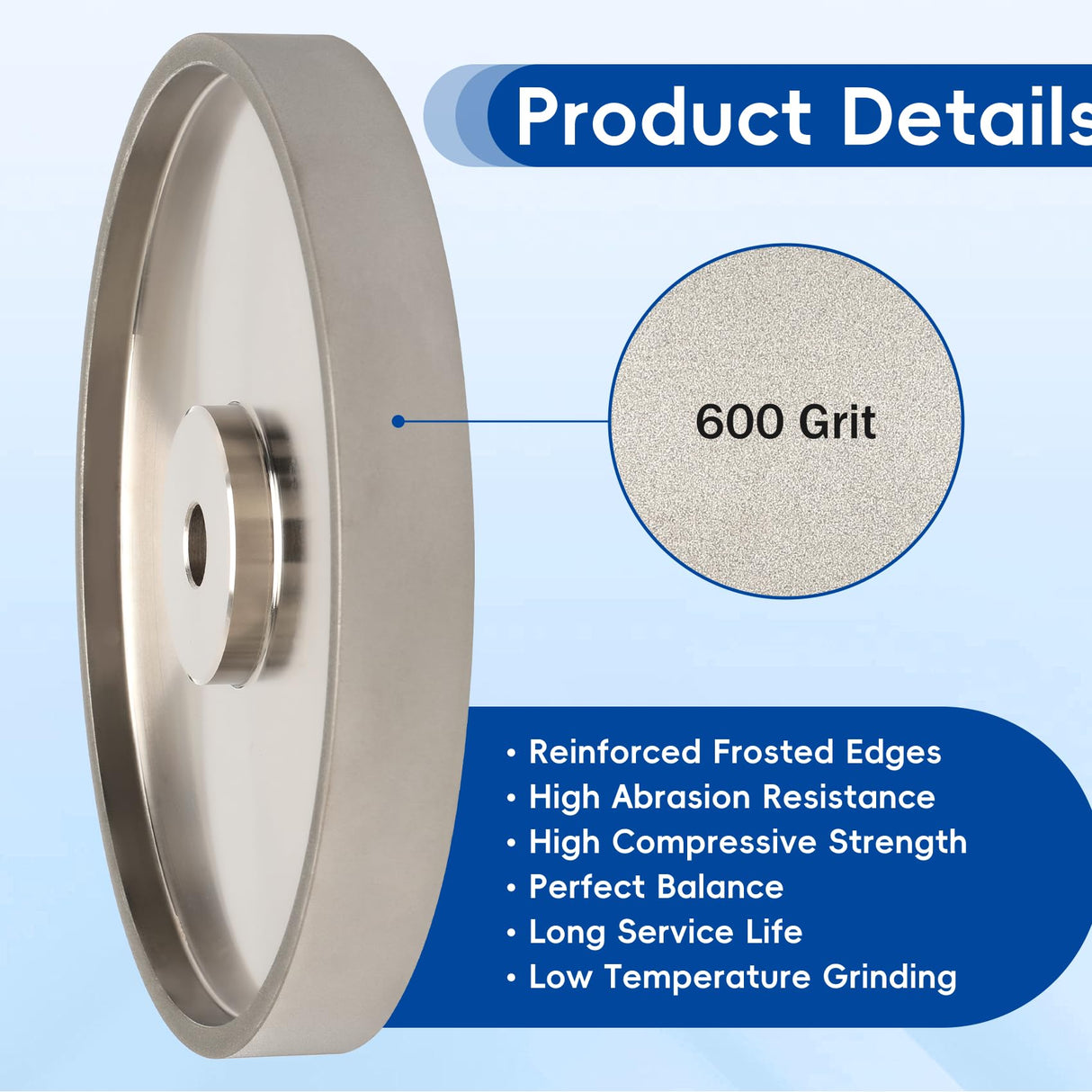 CBN Grinding Wheel 8 inch 600 Grit, 1" Wide, 5/8" Arbor, CBN Wheel Suitable for All Kinds of 8 inch Bench Grinders, CBN Bench Grinder Wheel for Sharpening Quick Speed Steel Tools Wood Turning Tools Lonsge