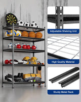 WORKPRO 5-Layer Heavy Duty Metal Storage Rack, 48”W x 24”D x 72”H, Adjustable Shelving Unit with 4000 lbs Total Load Capacity, for Garage, Kitchen, Bathroom, Warehouse WORKPRO