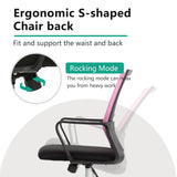 PayLessHere Gaming Chair Ergonomic Computer Chair Office Chair Video Game Chairs with Lumbar Support Desk Chair Armrest Mid Black Cushion Swivel Rolling Chair with Wheels for Home Office (Pink) PayLessHere