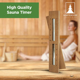 Northwood Sauna - Sauna Sand Timer - Handmade from Canadian Red Cedar Wood - Wall Mounted Rotating 15 Minutes Hourglass Timer with White Sand Northwood Sauna
