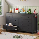 Hasuit Black Dresser for Bedroom with 9 Drawers, Modern 55.1" Long Dressers Chest of Drawer with Large Drawers, Large Capacity Storage Organizer Cabinet, Wide Dresser for Bedroom, Living Room, Hallway Hasuit