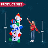 Joiedomi 6 FT Christmas Inflatable Stacked Snowman with Build-in LEDs Blow Up Inflatables for Xmas Party, Home Indoor Outdoor Yard Garden Lawn Winter Décor Joiedomi