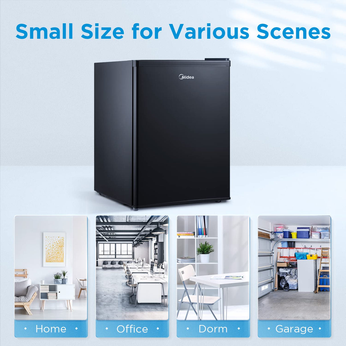 Midea WHS-87LB1 Refrigerator, 2.4 Cubic Feet, Black Midea