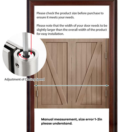 Solid Wood Swing Door Cafe Saloon Swinging Doors with Hardware Easy Installation Two-Way Open Bar Kitchen Entrance Partition Half-Door Auto Close 28 30 32 34 36 38 40 42 44 45 47 49 51 53 55 57 59"(Wh Sepsephiria