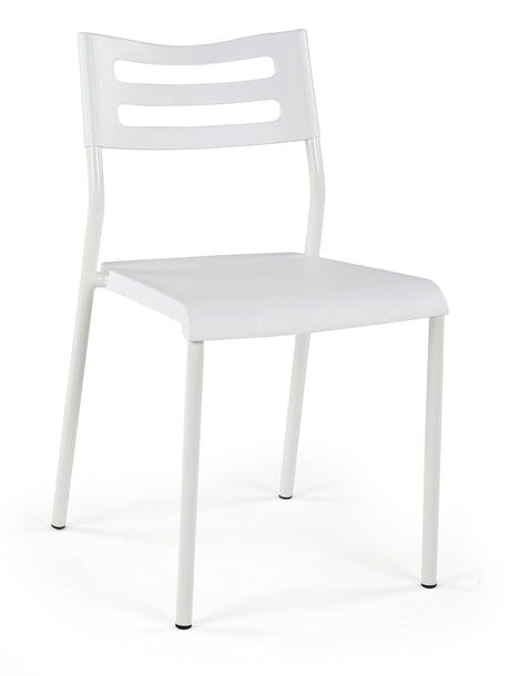 Lucky Theory Humble Crew Lightweight Desk Chair, Plastic, White White 19D x 16W x 30H in Humble Crew