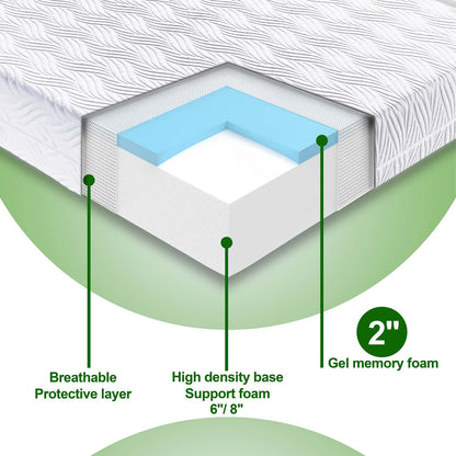 10 Inch King Memory Foam Mattress, Gel Foam Mattress with Breathable Cover, Bed in Box CertiPUR-US Certified, Covered Mattress Covered Mattress