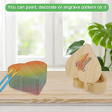 ACXFOND 12PCS Unfinished Unpainted Wooden Box with 20PCS Art Brushes, Unfinished Wooden Heart Box with Hinged Lid Wood Craft Box Organizer for Jewelry Box Gift Box Artist Tool ACXFOND