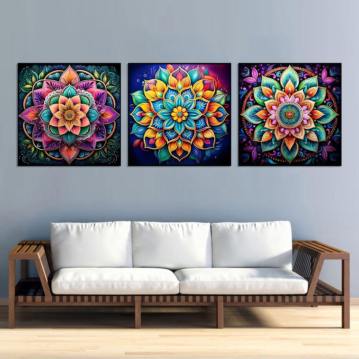 EIBEILI 3 Pack Diamond Art Kits for Adults - Mandala 5D Diamond Painting Kits for Beginner,DIY Gem Art Full Drill Diamond Dots Crystal Craft Kits for Home Wall Decor Gifts 12x12inch EIBEILI