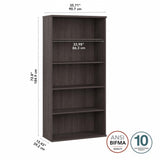 Studio C Tall 5 Shelf Bookcase in Storm Gray – Elegant Storage Solution for Home and Office Bush Business Furniture