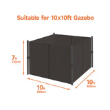 Gazebo Curtains Outdoor Waterproof, Curtain Replacement Universal 4-Panel Sidewalls, Universal Replacement Privacy Curtain Sidewalls with Zipper for Garden Patio Yard (Only Curtains) (10x12ft, Brown) Generic