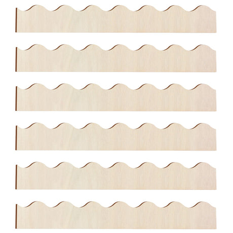 Threehoney Unfinished Scalloped Decorative Wood Trim Scalloped Edge Decorative Wood Molding Cute DIY Moulding Trim for Home Wall Cabinet Shelf and Window Door(6 Pack,15.75 x 1.57 Inch) Threehoney