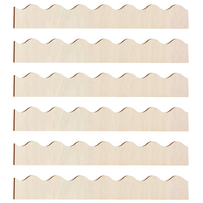 Threehoney Unfinished Scalloped Decorative Wood Trim Scalloped Edge Decorative Wood Molding Cute DIY Moulding Trim for Home Wall Cabinet Shelf and Window Door(6 Pack,15.75 x 1.57 Inch)