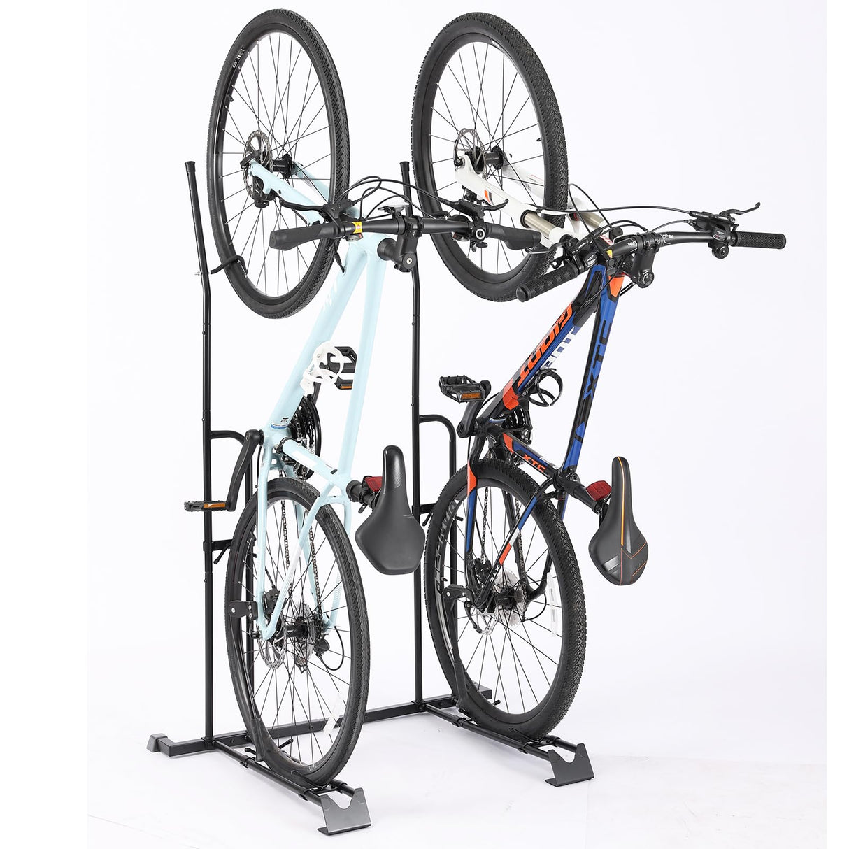 YueTong Vertical Bike Stand, 2 Bike Rack Garage, Upright and Horizontal, Indoor Bicycle Storage for Floor. YueTong