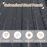 BlueWish 6'x10' Storage Shed, Outdoor Storage Shed with Sloped Galvanized Roof, Sheds & Outdoor Storage, Metal Tool Shed Storage House with 2 Vents for Garden Backyard Patio BlueWish