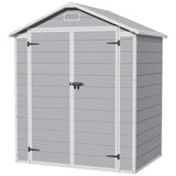 Flamaker 6 x 4 FT Outdoor Storage Shed, Garden Resin Shed with Floor, Plastic Tool Shed with Lockable Door for Backyard Patio Lawn Pool Flamaker