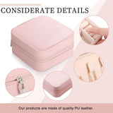 Canlierr Small Travel Jewelry PU Leather Boxes Bulk for Women Girls, Bridesmaid Gift Boxes Portable Jewelry Organizer for Rings (Pink, 12 Pcs) Canlierr