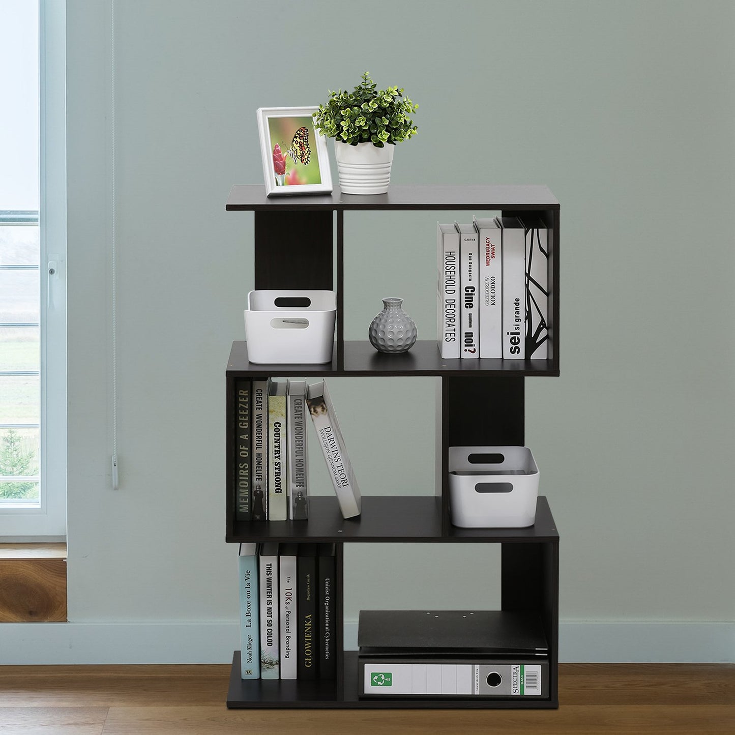 FURINNO Simply Modern 3-Tier Open Book Shelf - WoodArtSupply