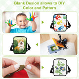 2 Pcs Sublimation Crossbody Bag Blanks, Sublimation Shoulder Bag with Adjustable Strap, DIY Sublimation Travel Sport Bags with 2 Pcs Double Side Sublimation Keychain for Birthday Christmas HIVEME