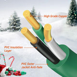 Eversimpleinc 1 to 4 Splitter Extension Cord (Combined 68 FT, End to End 50 FT), 3 Prong Plug with 4 Outlets with Weatherproof Covers for Indoor and Outdoor Holiday Christmas Decroations Eversimpleinc