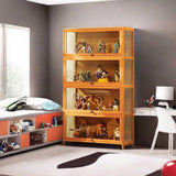 Display Cabinet Curio Cabinet with Acrylic Doors, Figures and Curio Collection Display Case, Floor Standing Clear Showcase for Living Room Bedroom,Gray,L31.5xW12.6xH55.1in Generic