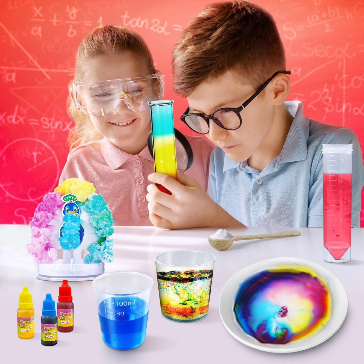 UNGLINGA 40+ Experiments Science Kit for Kids - Chemistry Set, Educational Toy Gift Idea for Boys and Girls Birthday Christmas S.T.E.M Scientist Learing Toy UNGLINGA