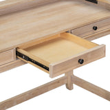 VilroCaz Natural 4-Piece Counter Height Dining Set with USB Port and Upholstered Stools VilroCaz