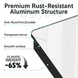 Recessed Medicine Cabinets for Bathroom with Mirror: 20x30 Wall Mount Mirrored Vanity Chest - 20 x 30 inch Large Storage Cabinet with Adjustable Shelves - Matte Black Frame GoTiling