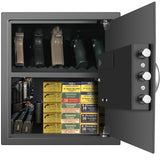 Smart Security Cabinet Safe, Steel Lock Box hand Gun Safe -Perfect for Home/Office/Hotel, Secure Pistols, Documents, Jewelry, Valuables (Biometric Grey Safe with Screen-13.75"x13"x15") BBRKIN