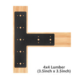 Sihnman 14" x 8.5" T Shape Steel Flat Bracket (1 pc) with Powder Coating as Mending Plate, Joining Brackets, Connecting Brackets, T Strap. Metal Plate with Holes, T Flat, T Plate for Truss framing. Sihnman
