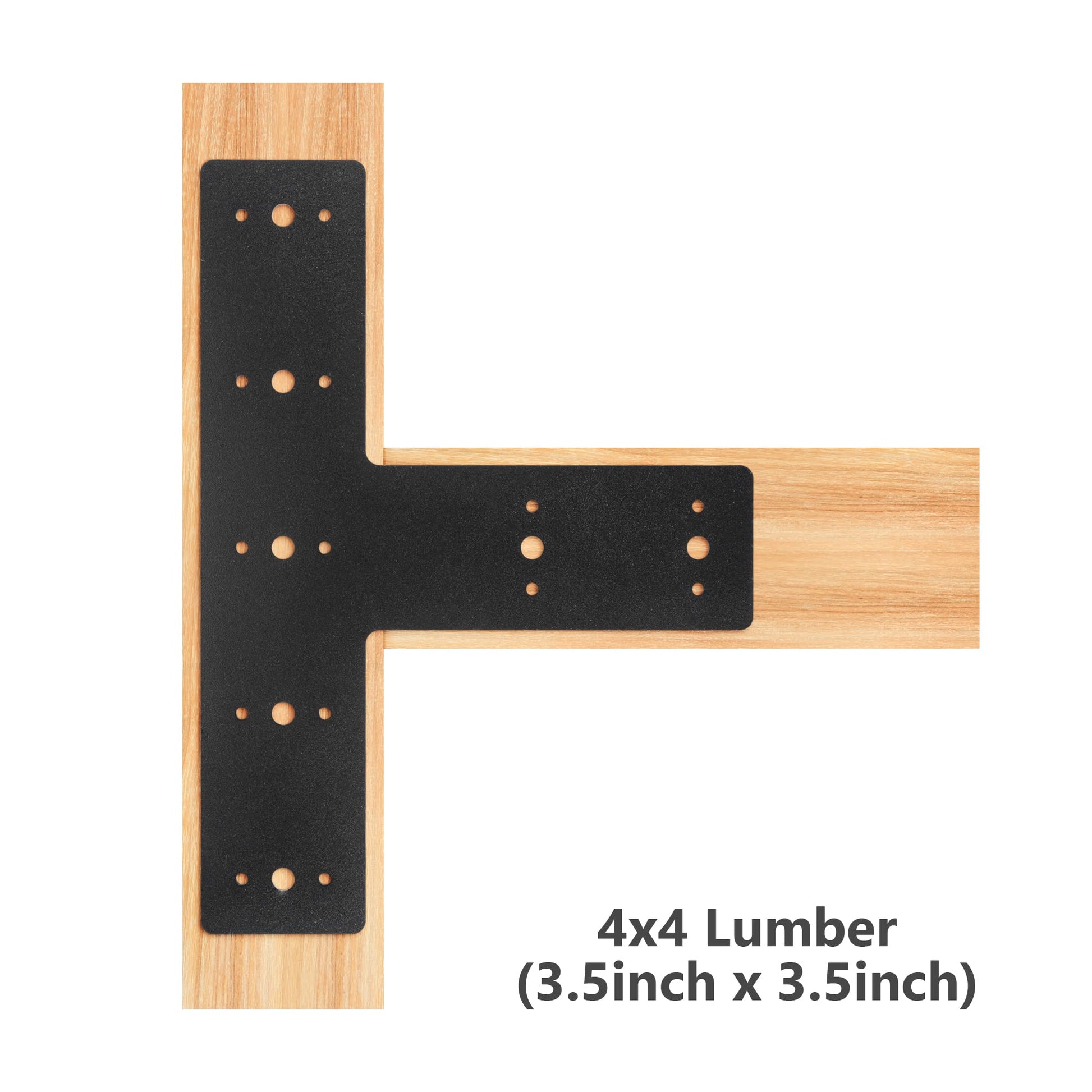 Sihnman 14" x 8.5" T Shape Steel Flat Bracket (1 pc) with Powder Coating as Mending Plate, Joining Brackets, Connecting Brackets, T Strap. Metal Plate with Holes, T Flat, T Plate for Truss fr - WoodArtSupply